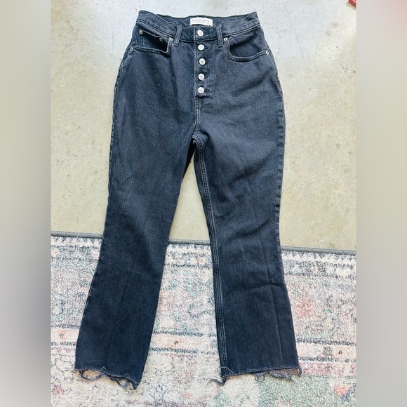 Abercrombie black kick flare jeans size 4/27 curve - Picture 1 of 1